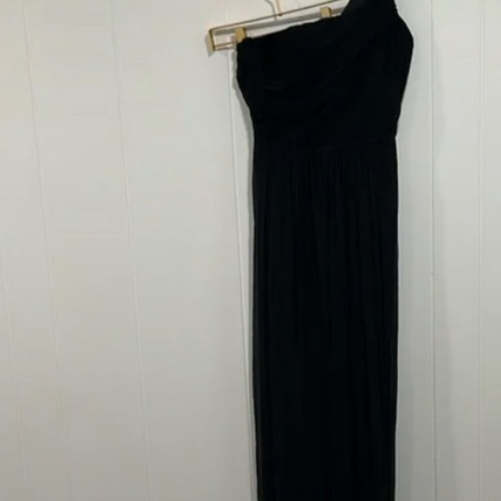 J Crew Lucienne Black Silk Chiffon Long Dress